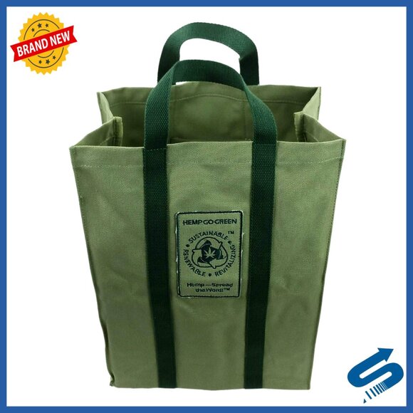 Heavy Duty Reusable Shopping Bag Hemp Canvas Eco-Friendly Durable Tote
